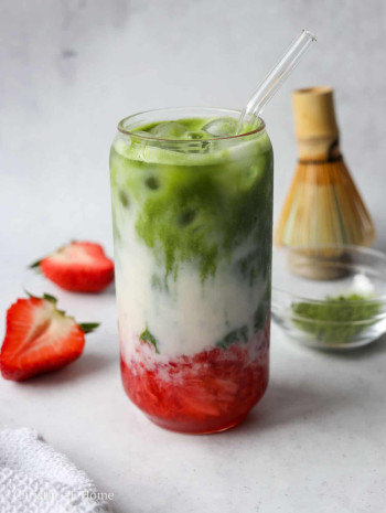 Macha with Strawberry