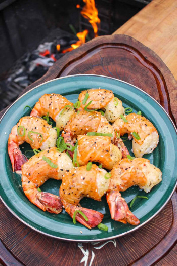 Shrimp wrapped with Salmon