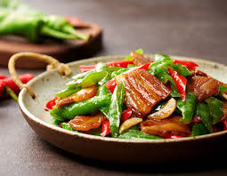 Stir Fried Crispy Pork Belly with Chilies and Garlic