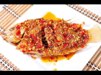 Deep Fried Seabass with Chilies and Garlic